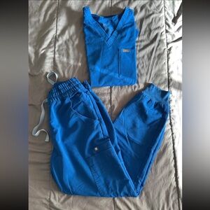 Figs Scrubs Set Royal Blue